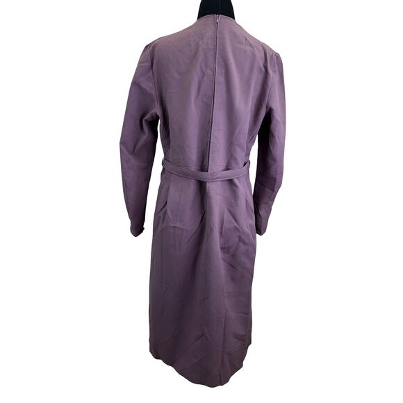Vintage 1950s Lavender Wiggle Dress with Ornate Buckle Belt – Size Medium - Picture 3 of 16
